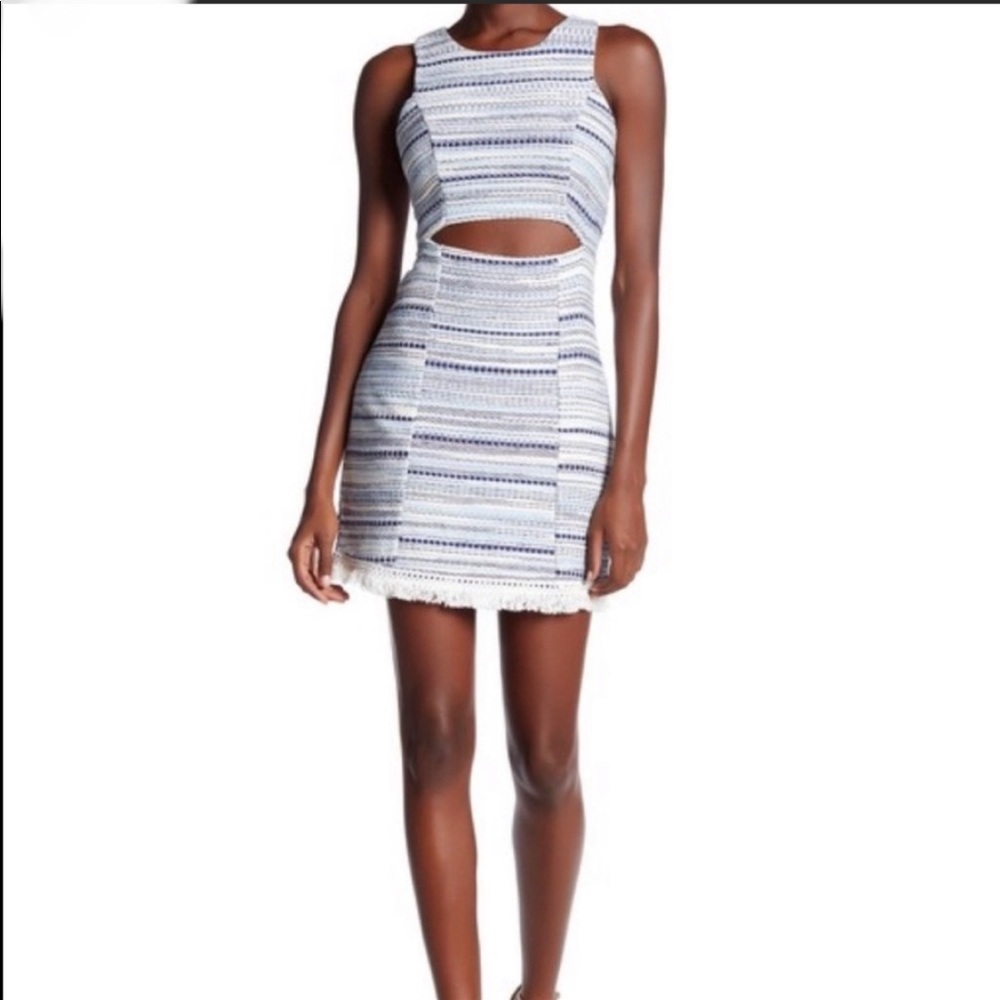 Lovers + Friends cross roads bodycon in blue